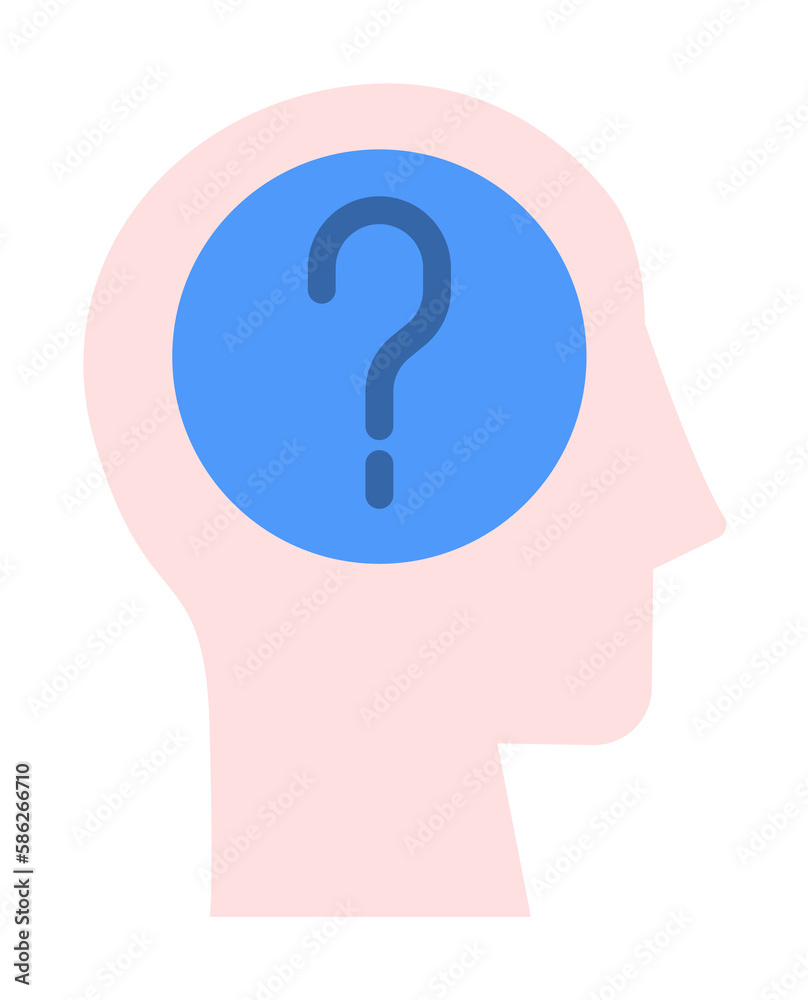 head question icon. Simple color elements of brain process icons for ui and ux, website or mobile application head question icon. Simple color elements of brain process icons for ui and ux, website or mobile application