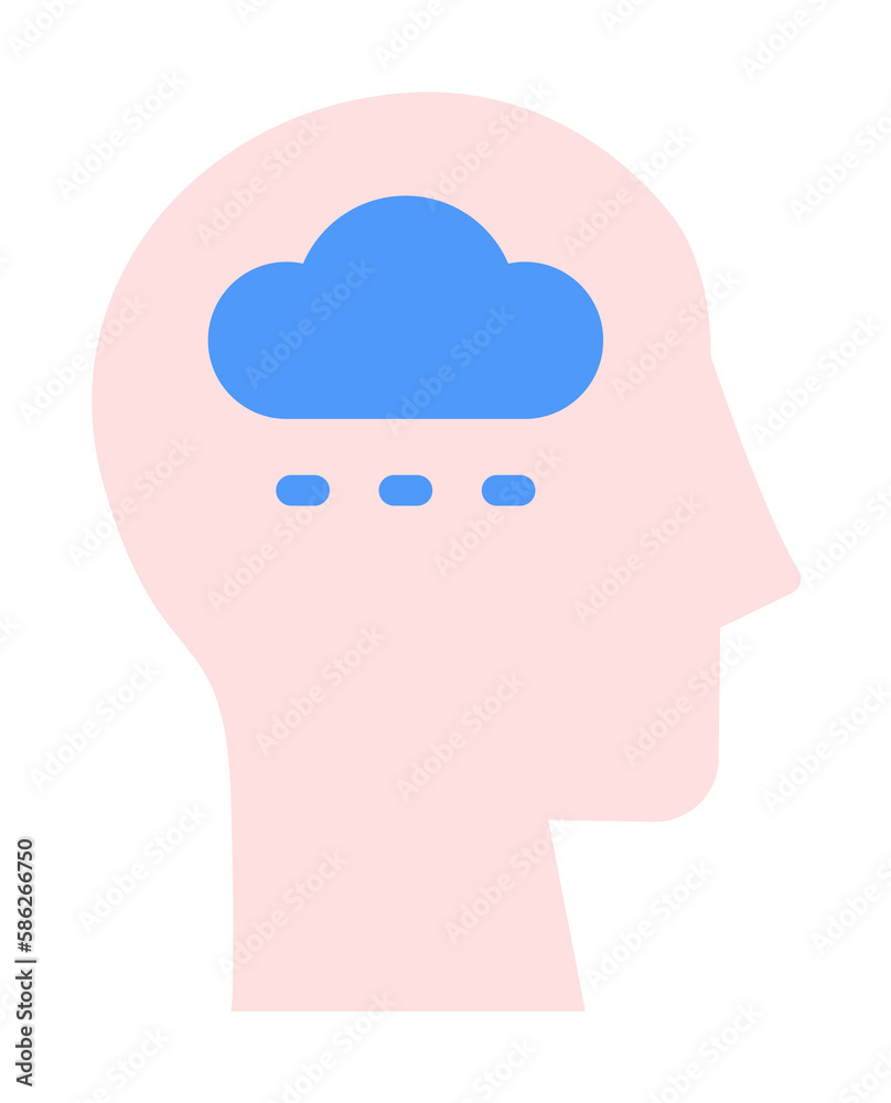 head cloud icon. Simple color elements of brain process icons for ui and ux, website or mobile application head cloud icon. Simple color elements of brain process icons for ui and ux, website or mobile application