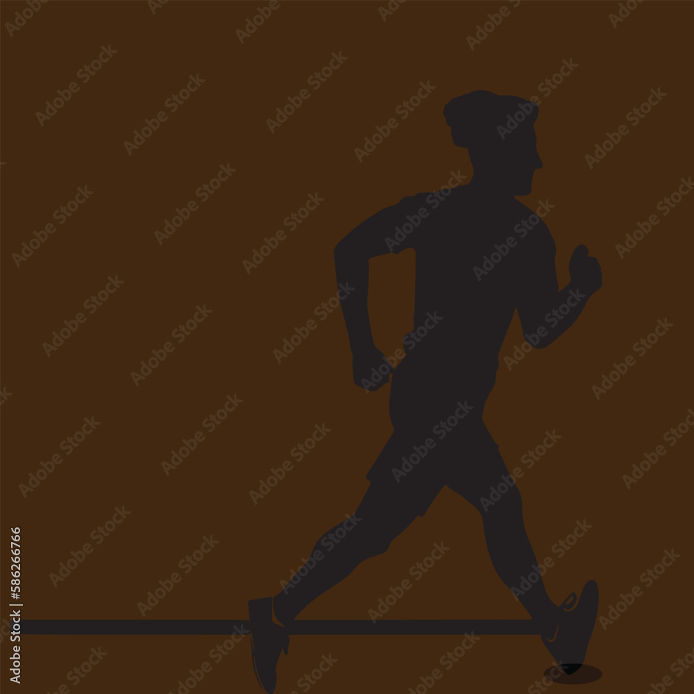 Fototapeta premium silhouette of a man running