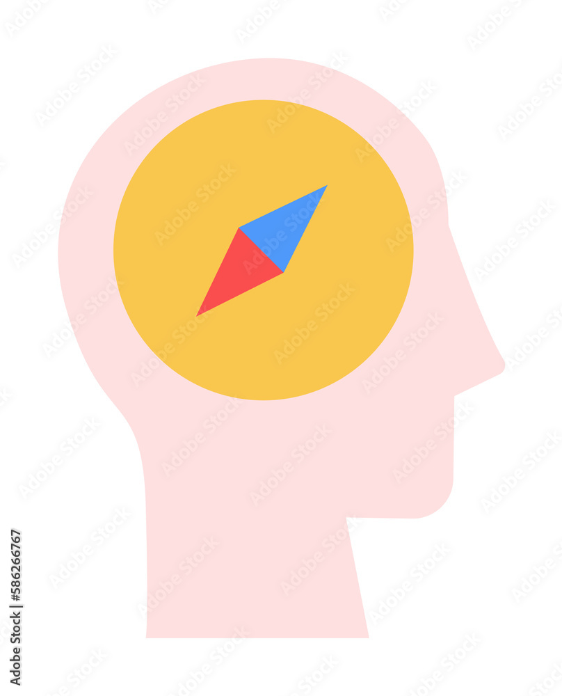 head compass icon. Simple color elements of brain process icons for ui and ux, website or mobile application head compass icon. Simple color elements of brain process icons for ui and ux, website or mobile application