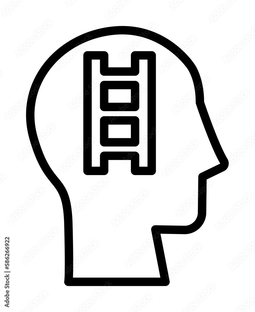 head stairs icon. Simple line, outline elements of brain process icons for ui and ux, website or mobile application head stairs icon. Simple line, outline elements of brain process icons for ui and ux, website or mobile application