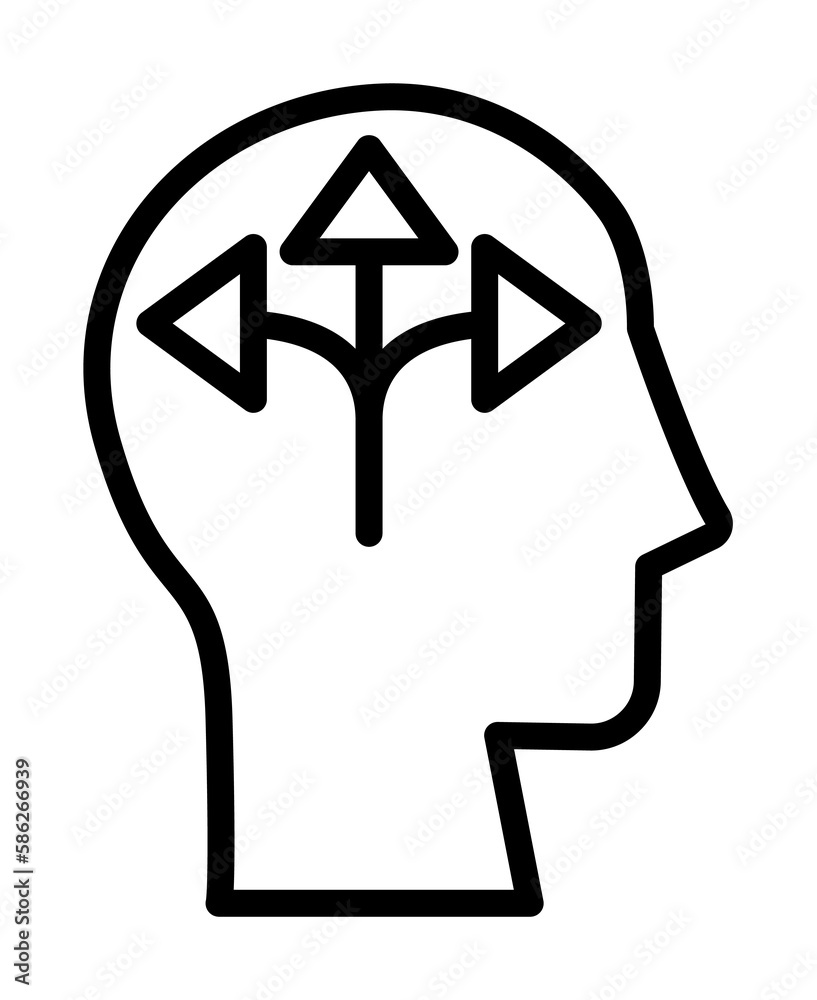 head arrow icon. Simple line, outline elements of brain process icons for ui and ux, website or mobile application head arrow icon. Simple line, outline elements of brain process icons for ui and ux, website or mobile application