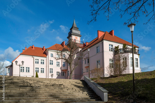 Ilawa, Poland - February 19, 2023: Town hall of Iława