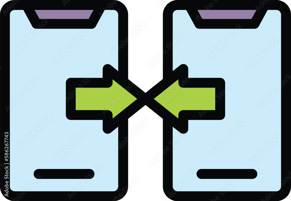 Obraz premium Api phone data exchange icon. Outline Api phone data exchange vector icon for web design isolated on white background color flat