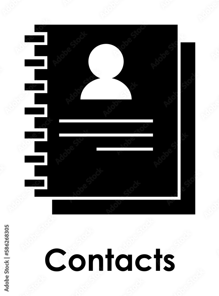notebook, contacts, user icon. One of business collection icons for websites, web design, mobile app notebook, contacts, user icon. One of business collection icons for websites, web design, mobile app