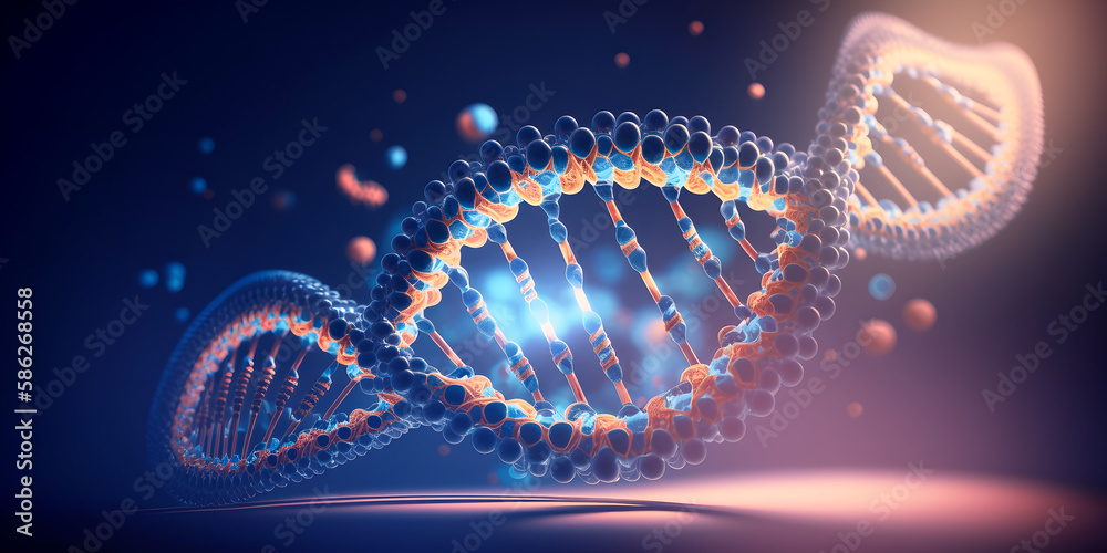 Spiral DNA Abstract polygonal wireframe molecule helix. Concept Medical Banner, code of genetic human. Generation AI. Spiral DNA Abstract polygonal wireframe molecule helix. Concept Medical Banner, code of genetic human. Generation AI.
