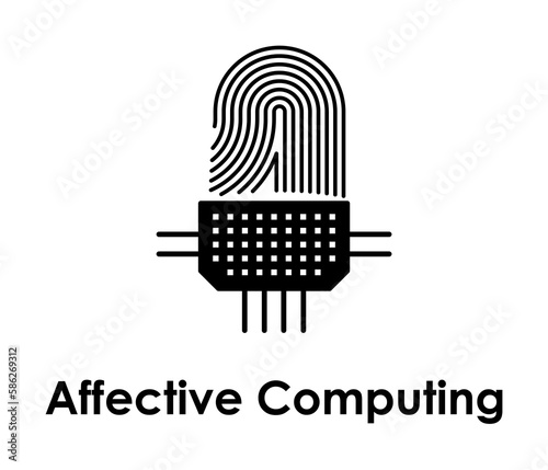 fingerprint, hexagon, affective computing icon. One of business icons for websites, web design, mobile app photo