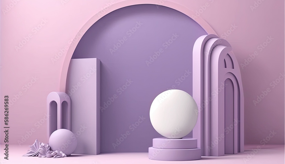 Empty podium mock up display, blank cosmetic ads stand product placement fashion ads on minimal light purple color background, pedestal mockup scene platform ai generative promotion concept. Empty podium mock up display, blank cosmetic ads stand product placement fashion ads on minimal light purple color background, pedestal mockup scene platform ai generative promotion concept.