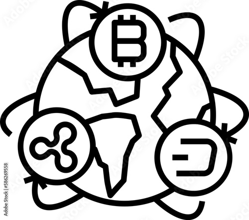 Bitcoin transferring icon. Bitcoin concept icon style