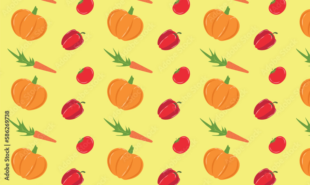 vegetable pattern with pumpkins vegetable pattern with pumpkins