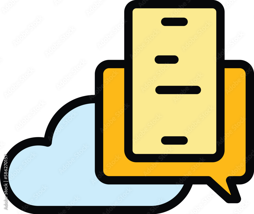 Api phone cloud icon. Outline Api phone cloud vector icon for web design isolated on white background color flat Api phone cloud icon. Outline Api phone cloud vector icon for web design isolated on white background color flat