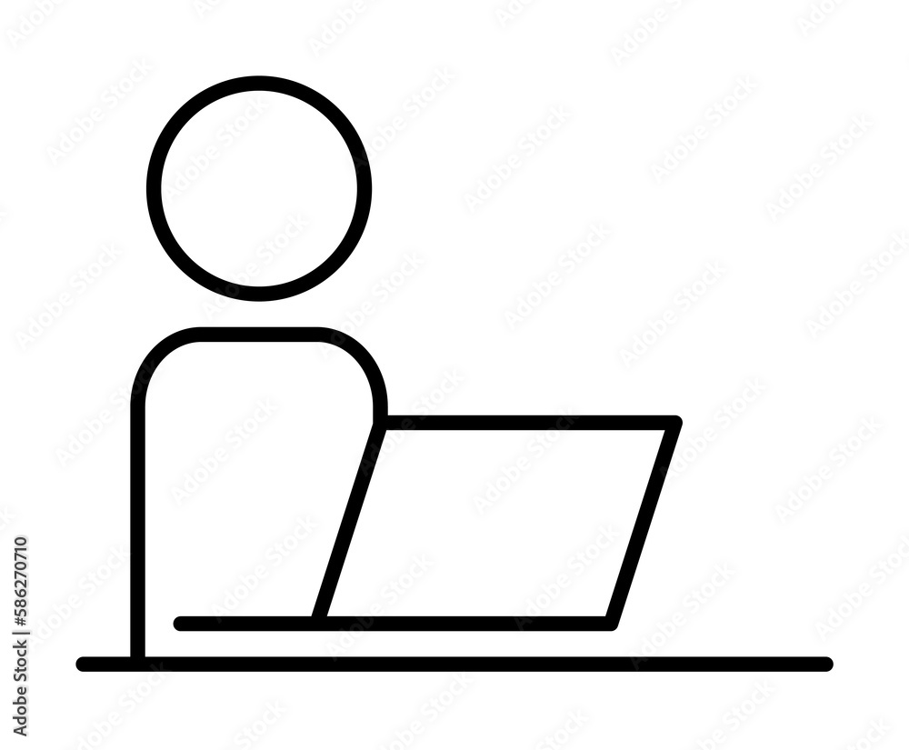 employee in the workplace line icon. Element of business organisation icon for mobile concept and web apps. Thin line employee in the workplace icon can be used for web and mobile employee in the workplace line icon. Element of business organisation icon for mobile concept and web apps. Thin line employee in the workplace icon can be used for web and mobile