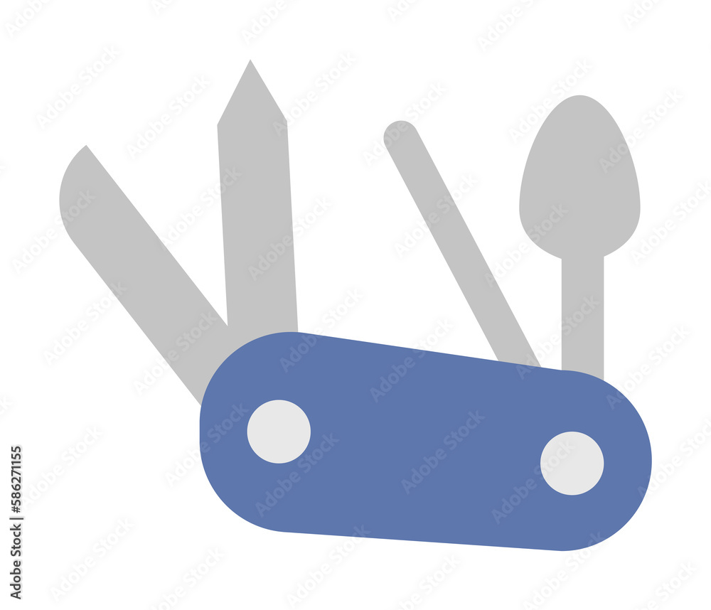 multifunctional knife colored illustration. Element of camping icon for mobile concept and web apps. Flat design multifunctional knife colored illustration can be used for web multifunctional knife colored illustration. Element of camping icon for mobile concept and web apps. Flat design multifunctional knife colored illustration can be used for web