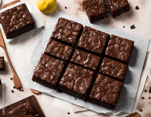 Sticky Toffee brownies, generative art by A.I.