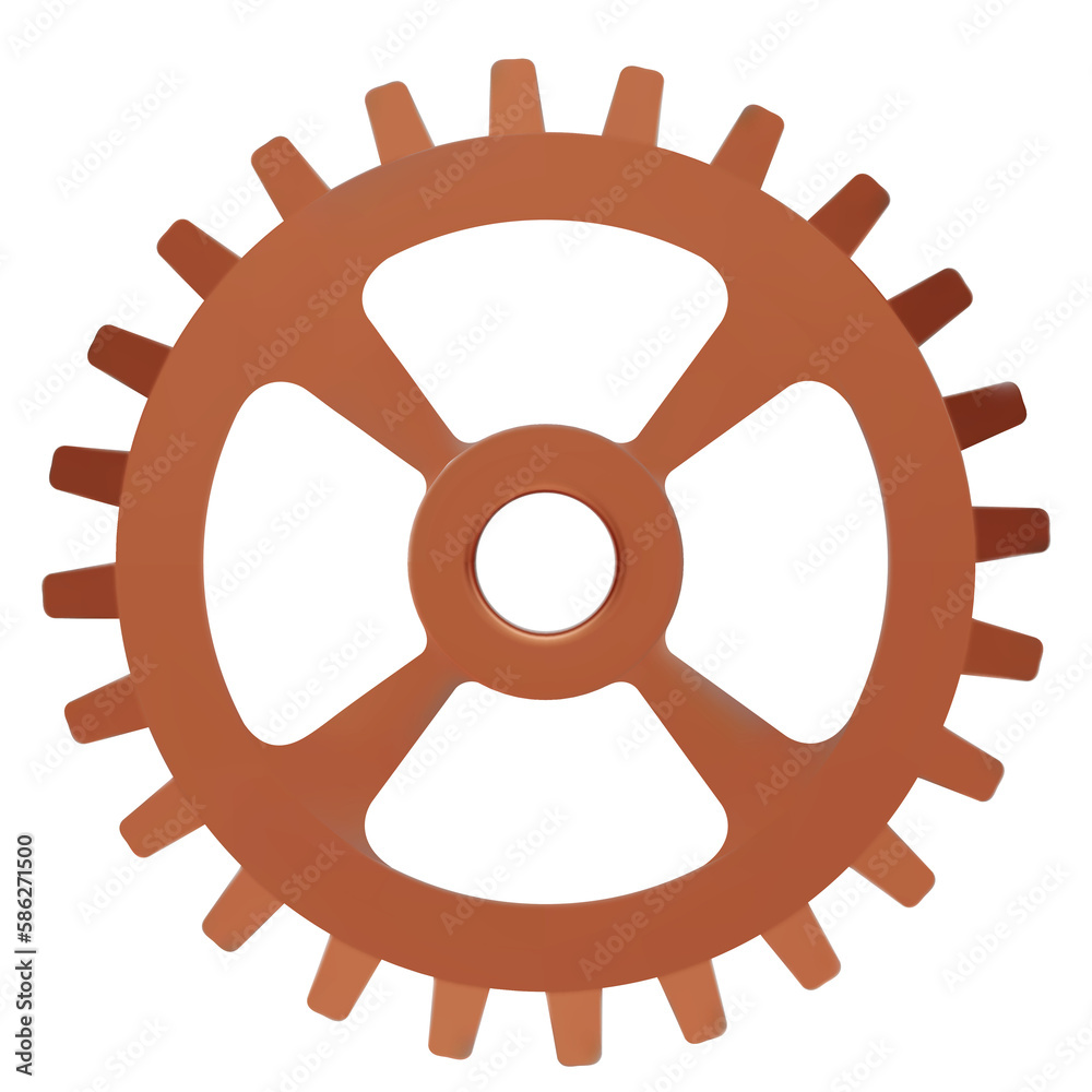 3D copper Gear icon. Transmission cogwheels and gears are isolated on white background. Bronze Machine gear, setting symbol, Repair, and optimize workflow concept. 3d illustration. 3D copper Gear icon. Transmission cogwheels and gears are isolated on white background. Bronze Machine gear, setting symbol, Repair, and optimize workflow concept. 3d illustration.