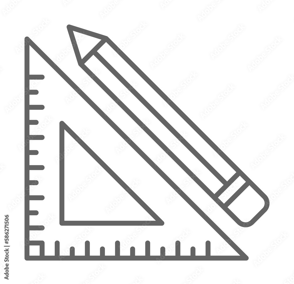 Carpentry, pencil line icon Carpentry, pencil line icon