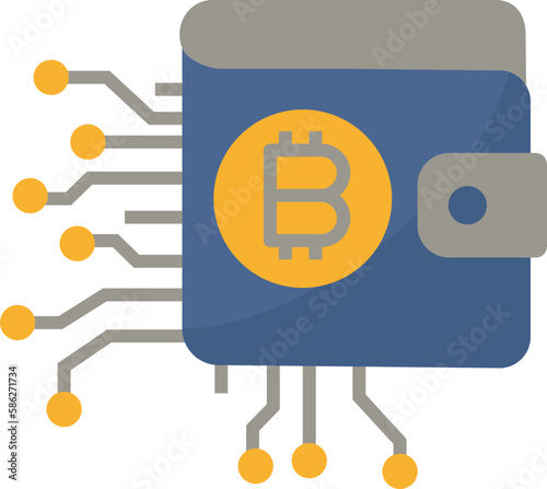 Bitcoin wallet icon. Bitcoin concept icon style
