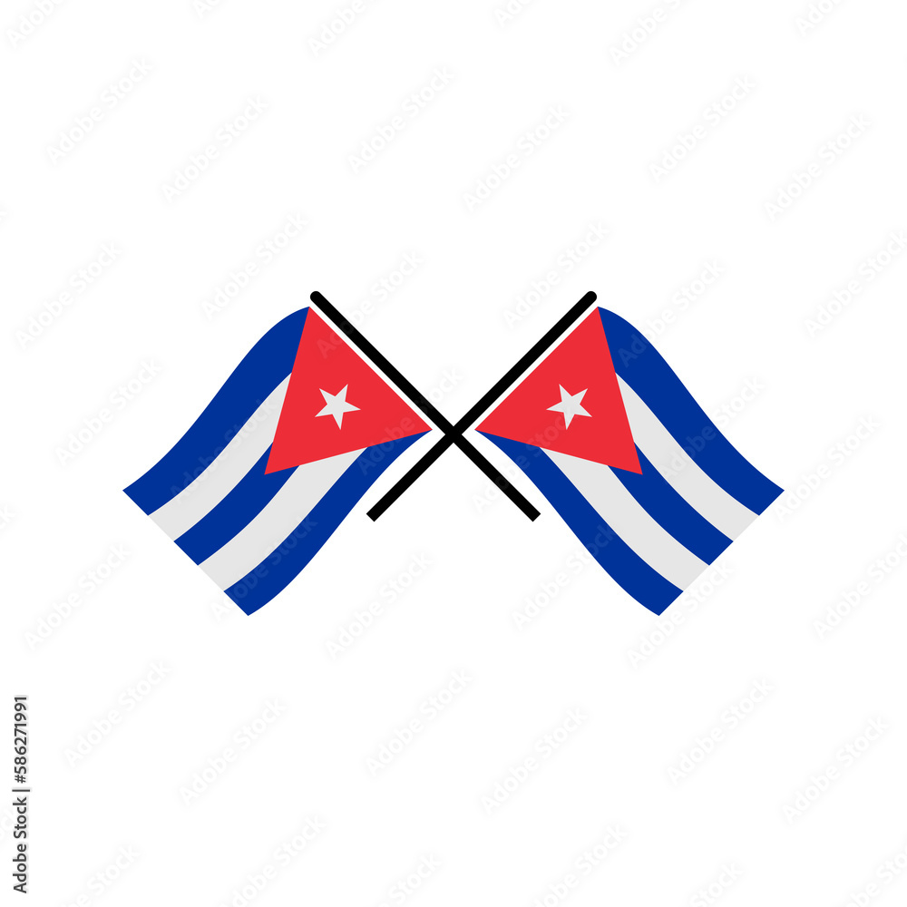Fototapeta premium Cuba flags icon set, Cuba independence day icon set vector sign symbol