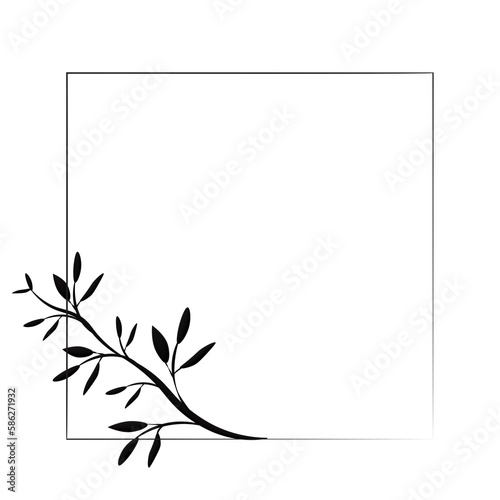 minimal botanical hand drawn frame design for Elegant frames, Floral wreath, сircle monogram on white transparent background, Vector illustration 10