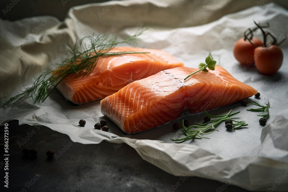 Delicious salmon, created with generative AI Delicious salmon, created with generative AI