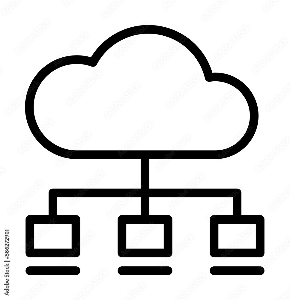 Cloud, network icon. Simple line, outline elements of internet storage icons for ui and ux, website or mobile application