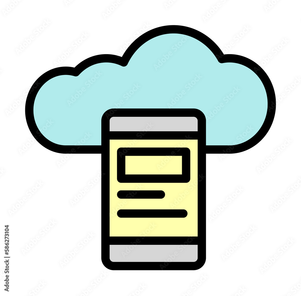 Cloud, telephone icon. Simple color with outline elements of internet storage icons for ui and ux, website or mobile application Cloud, telephone icon. Simple color with outline elements of internet storage icons for ui and ux, website or mobile application