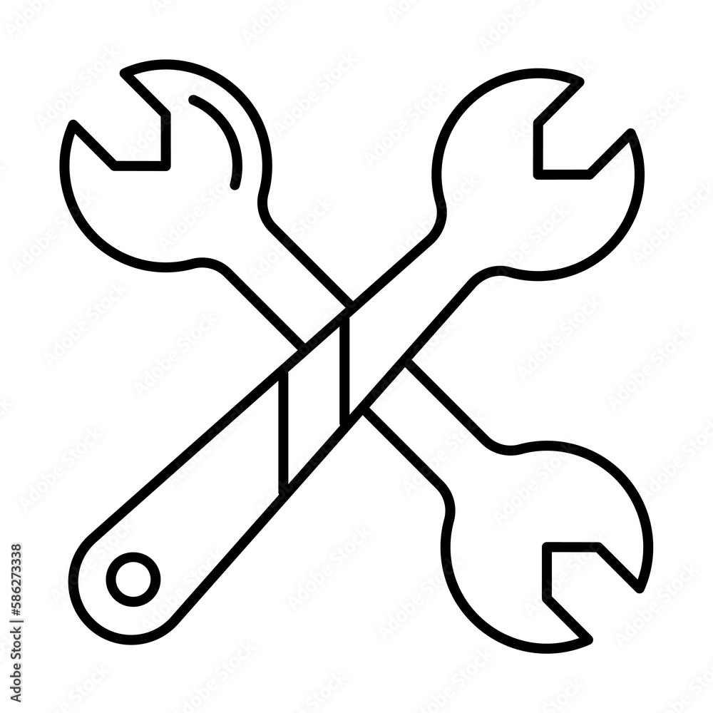 Wrenches icon. Simple line, outline elements of construction tool icons for ui and ux, website or mobile application Wrenches icon. Simple line, outline elements of construction tool icons for ui and ux, website or mobile application