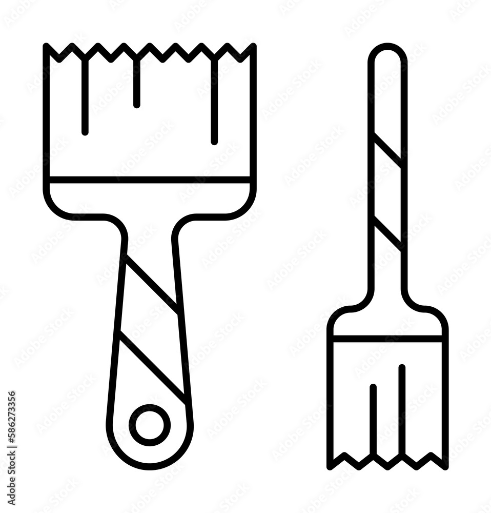Paint brushes icon. Simple line, outline elements of construction tool icons for ui and ux, website or mobile application Paint brushes icon. Simple line, outline elements of construction tool icons for ui and ux, website or mobile application