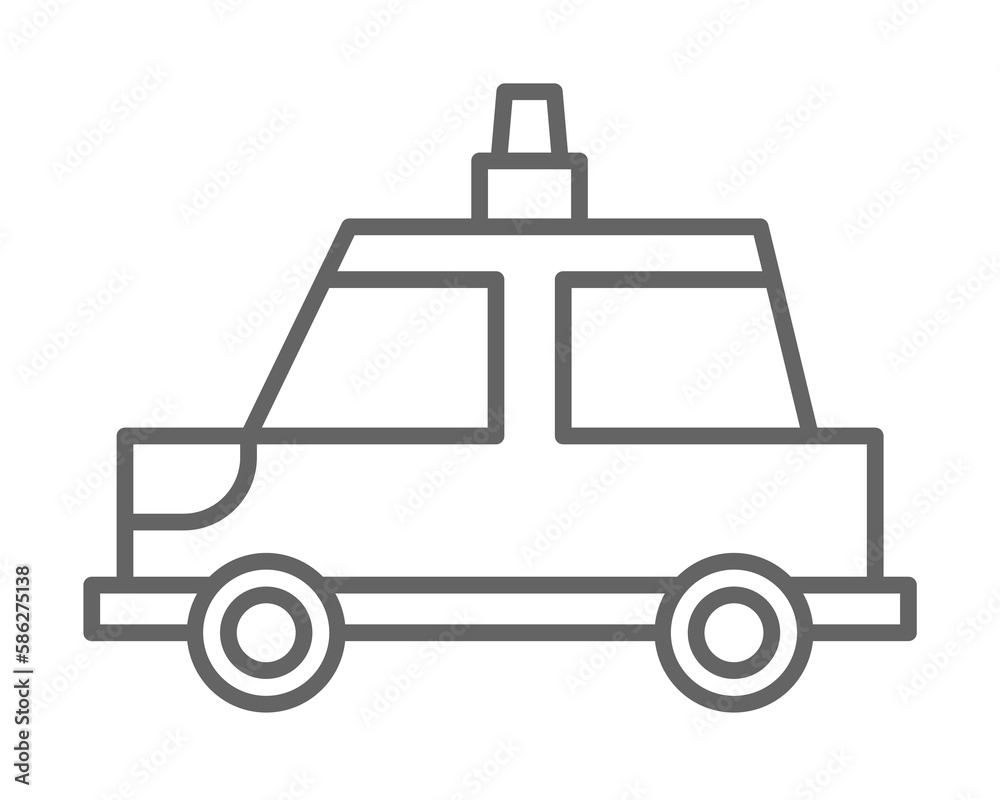 Emergencies, police car icon. Element of emergencies icon. Thin line icon for website design and development, app development
