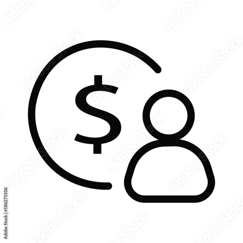 Employee wages icon Vector eps 10.