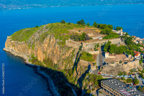 Panorama view of Akronafplia's Castle in Nafplio, Greece photo