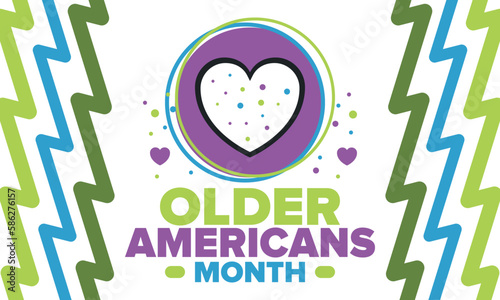 Older Americans Month. Celebrated in May in the United States. National Month of observance for Older Americans. Poster, card, banner and background. Vector illustration