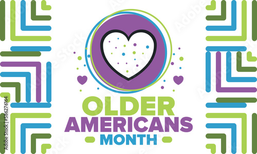 Older Americans Month. Celebrated in May in the United States. National Month of observance for Older Americans. Poster, card, banner and background. Vector illustration