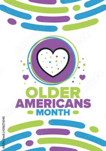 Older Americans Month. Celebrated in May in the United States. National Month of observance for Older Americans. Poster, card, banner and background. Vector illustration