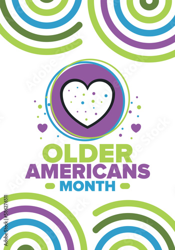 Older Americans Month. Celebrated in May in the United States. National Month of observance for Older Americans. Poster, card, banner and background. Vector illustration