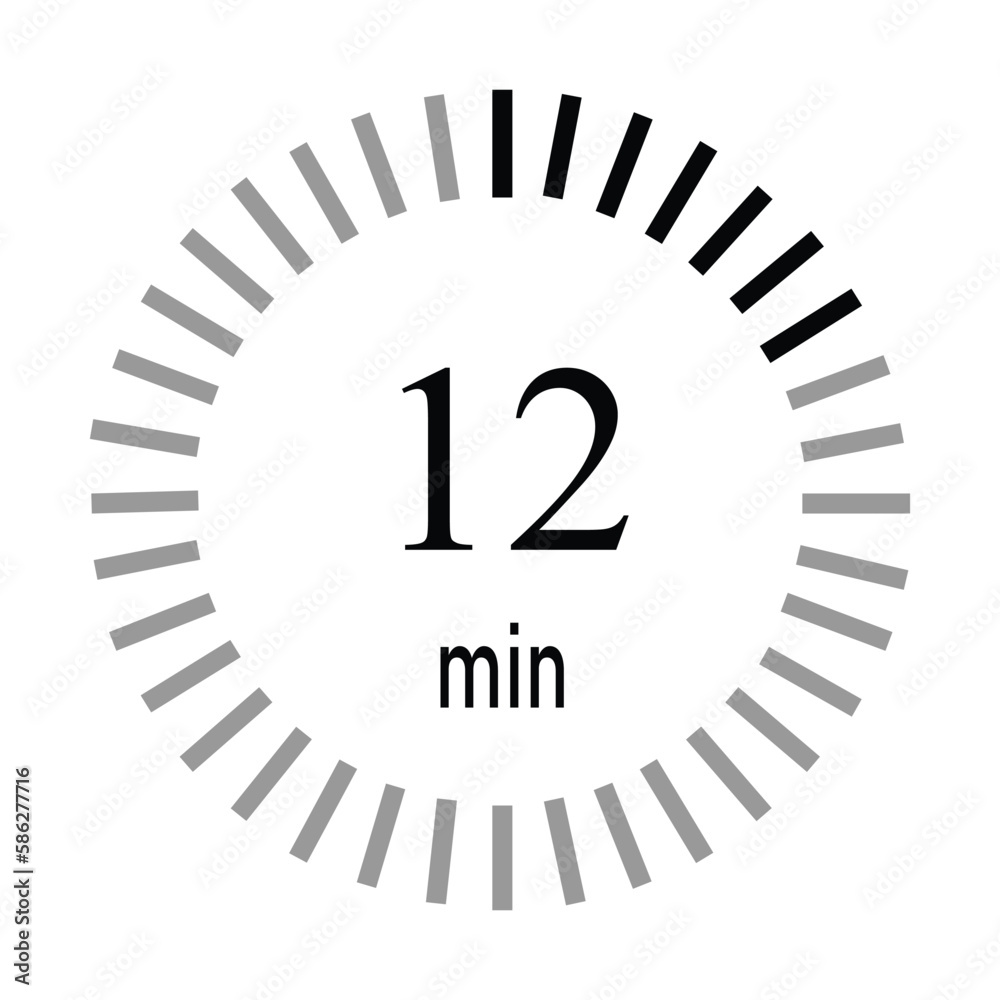 The 12 minutes, stopwatch, digital timer. clock and watch, Vector illustration. The 12 minutes, stopwatch, digital timer. clock and watch, Vector illustration.