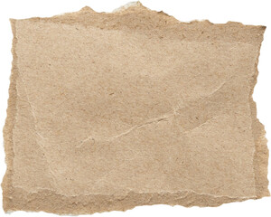 piece of brown paper tear isolated on white background