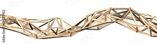 Abstract gold structure, 3d render