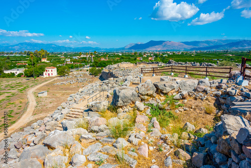 Tiryns is a Mycenaean archaeological site in Argolis in the Peloponnese, Greece photo