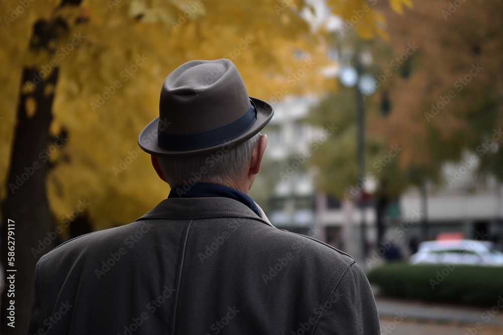 Man from back. Generative Ai Man from back. Generative Ai