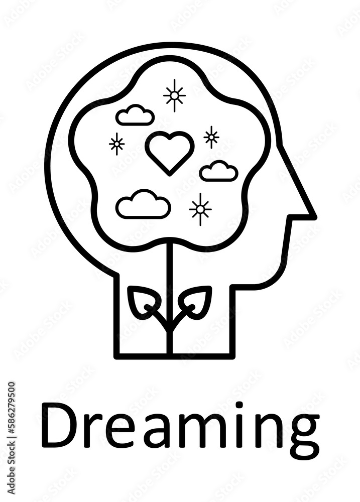 Human, flower, heart, clouds in mind icon. Element of human mind with name icon. Thin line icon for website design and development, app development. Premium icon Human, flower, heart, clouds in mind icon. Element of human mind with name icon. Thin line icon for website design and development, app development. Premium icon