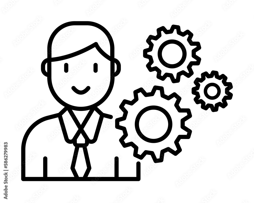 human resources, gear icon. Element of Human resources for mobile concept and web apps illustration. Thin line icon for website design and development, app development human resources, gear icon. Element of Human resources for mobile concept and web apps illustration. Thin line icon for website design and development, app development