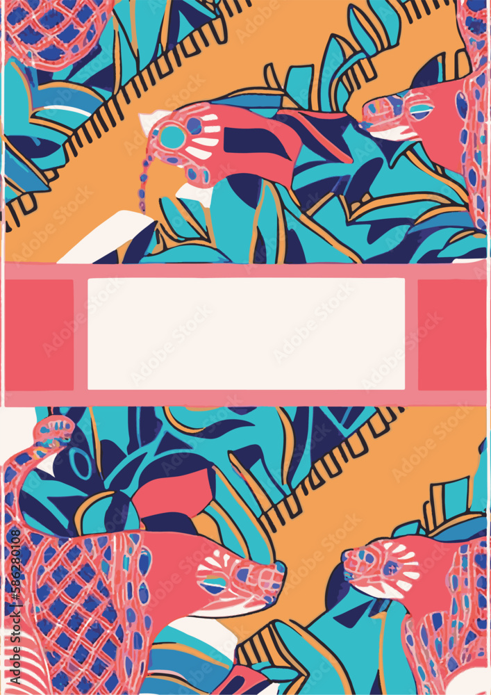 A set of backgrounds for text, psychedelic hippie art, a frame of stylized flowers.
Funky Ethnic Backgrounds: Seamless Hand-Drawn Textures with African-Inspired Design Elements. Art Deco Vector Prints