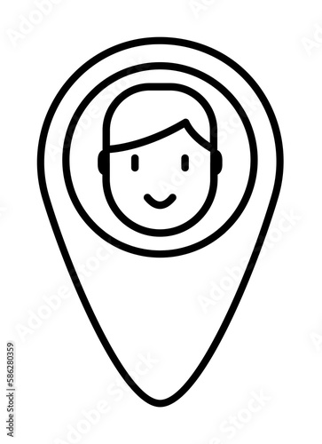 location, user, place, map icon. Element of Human resources for mobile concept and web apps illustration. Thin line icon for website design and development, app development