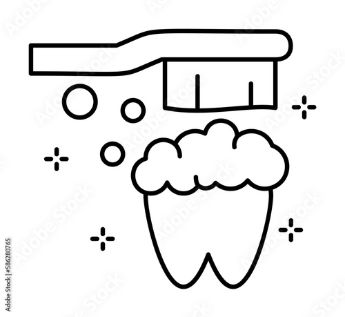 Tooth, toothbrush icon. Simple line, outline elements of hygiene icons for ui and ux, website or mobile application