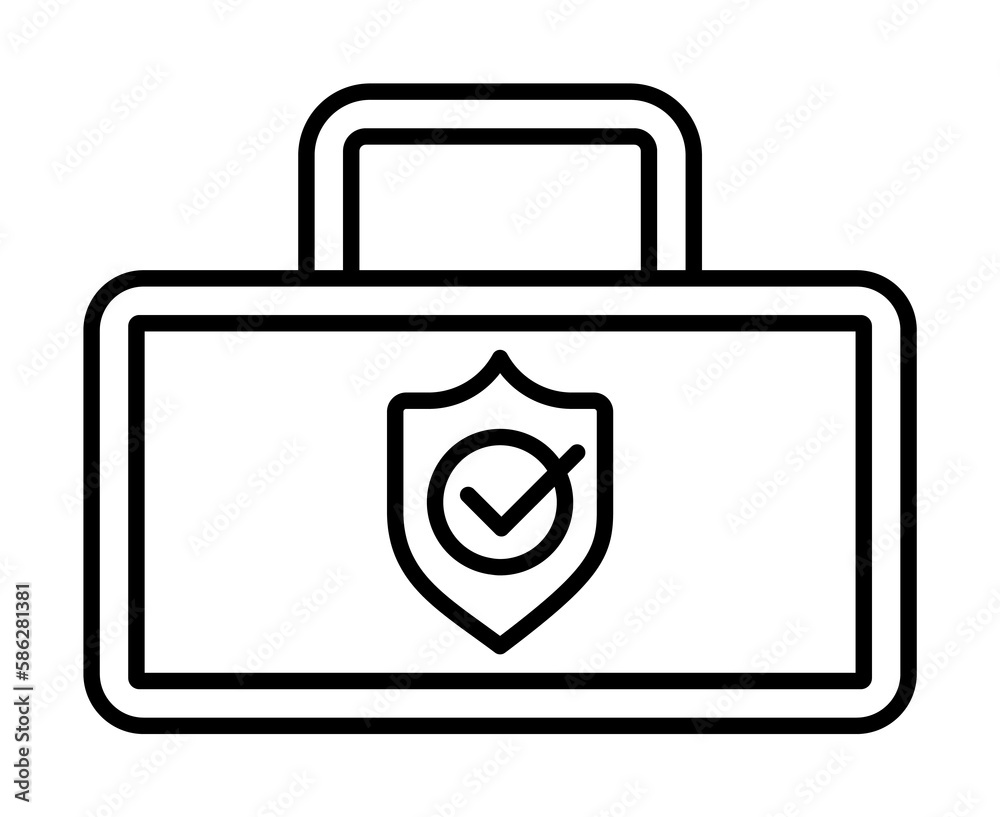 briefcase, shield, check, insurance icon. Element of insurance icon. Thin line icon for website design and development, app development. Premium icon briefcase, shield, check, insurance icon. Element of insurance icon. Thin line icon for website design and development, app development. Premium icon