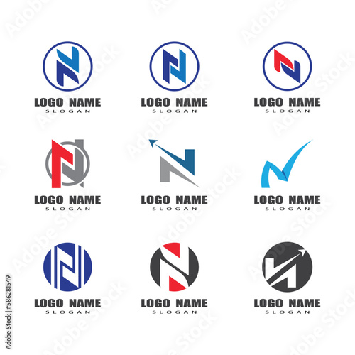 N Letter Logo Template vector icon illustration design