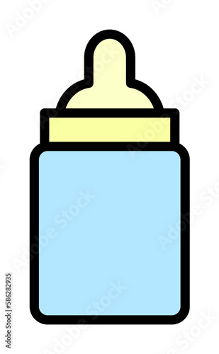 Bottle, nipple icon. Simple color with outline elements of kindergarten icons for ui and ux, website or mobile application