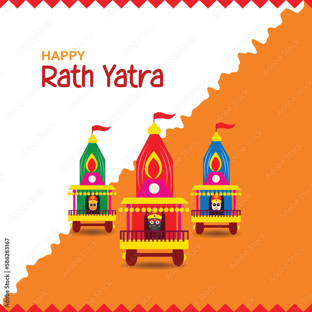 Lord Jagannath Rath yatra Greeting Card Design