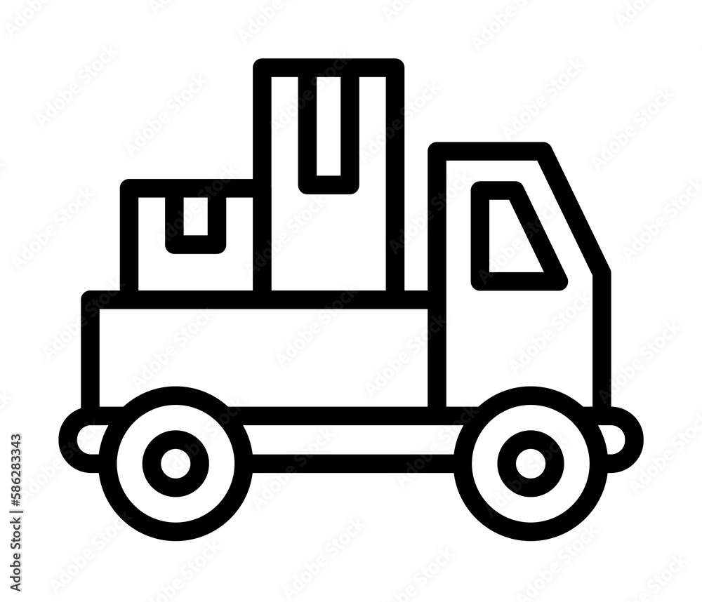 Delivery truck, manufacturing icon. Simple line, outline elements of production icons for ui and ux, website or mobile application Delivery truck, manufacturing icon. Simple line, outline elements of production icons for ui and ux, website or mobile application